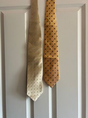 Classic Yellow Patterned Men's Neckties - Two-Pack